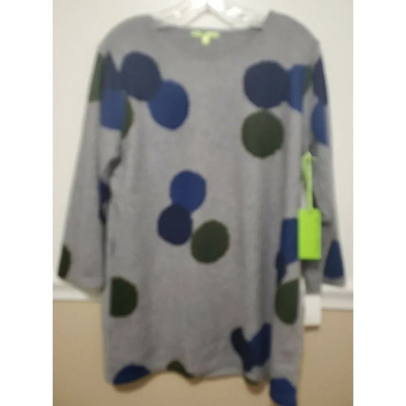 Trisha Tyler Crew Neck Multi Dots Brushed Sweater - Picture 2 of 11